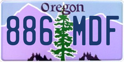 OR license plate 886MDF