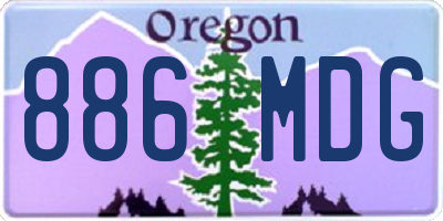 OR license plate 886MDG