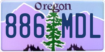 OR license plate 886MDL
