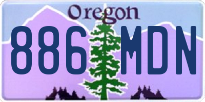 OR license plate 886MDN