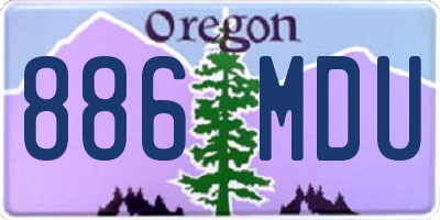 OR license plate 886MDU