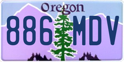 OR license plate 886MDV