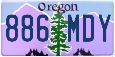 OR license plate 886MDY