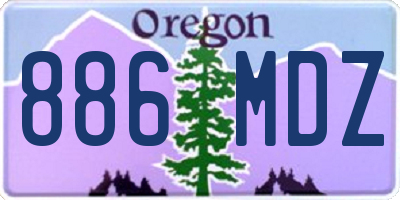 OR license plate 886MDZ