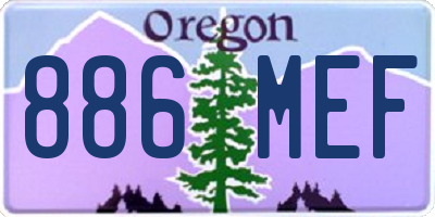 OR license plate 886MEF