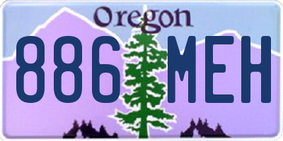 OR license plate 886MEH