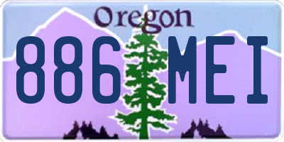 OR license plate 886MEI