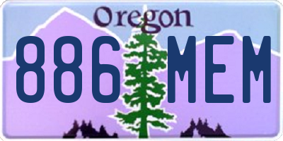 OR license plate 886MEM