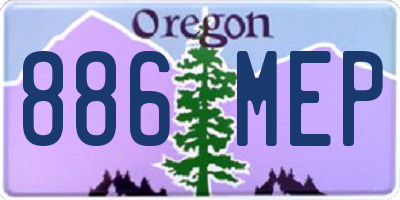 OR license plate 886MEP