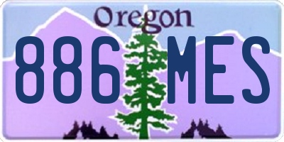 OR license plate 886MES
