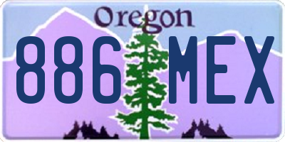 OR license plate 886MEX