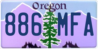 OR license plate 886MFA
