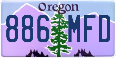 OR license plate 886MFD