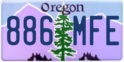 OR license plate 886MFE
