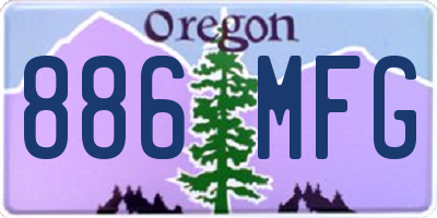 OR license plate 886MFG