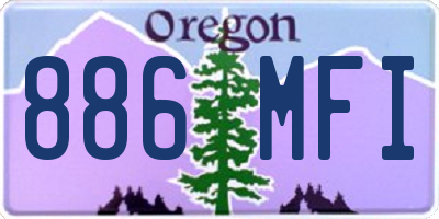 OR license plate 886MFI