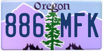 OR license plate 886MFK