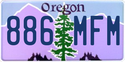 OR license plate 886MFM