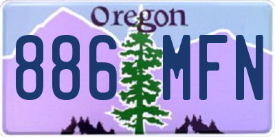 OR license plate 886MFN