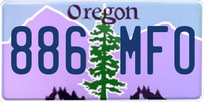OR license plate 886MFO