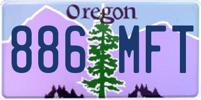 OR license plate 886MFT