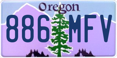 OR license plate 886MFV