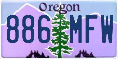 OR license plate 886MFW