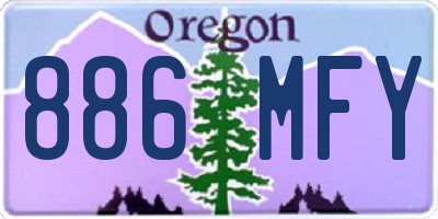 OR license plate 886MFY