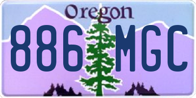 OR license plate 886MGC