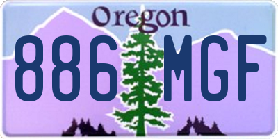OR license plate 886MGF