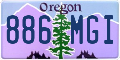 OR license plate 886MGI