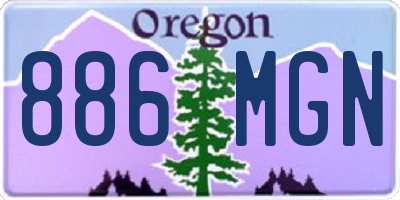 OR license plate 886MGN