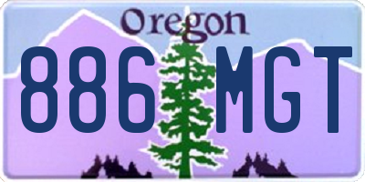 OR license plate 886MGT
