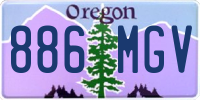 OR license plate 886MGV