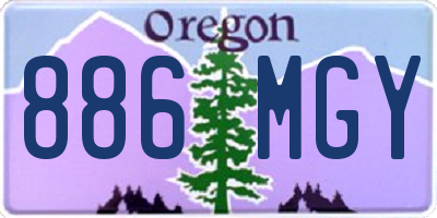 OR license plate 886MGY