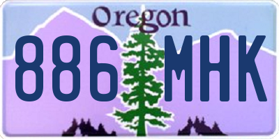 OR license plate 886MHK