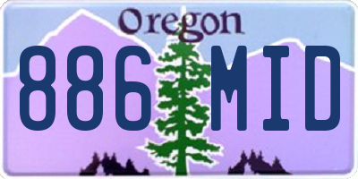 OR license plate 886MID