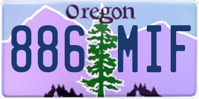 OR license plate 886MIF