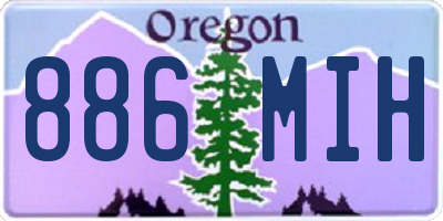 OR license plate 886MIH