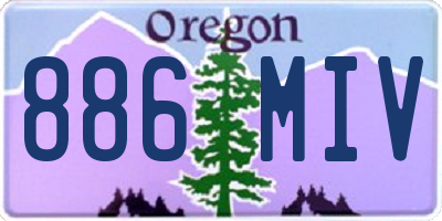 OR license plate 886MIV