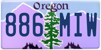 OR license plate 886MIW