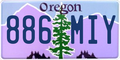 OR license plate 886MIY