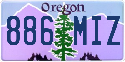 OR license plate 886MIZ
