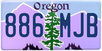 OR license plate 886MJB