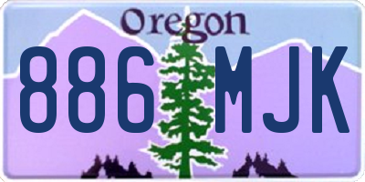 OR license plate 886MJK