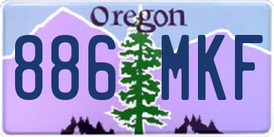 OR license plate 886MKF