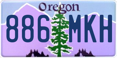 OR license plate 886MKH
