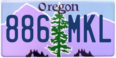 OR license plate 886MKL