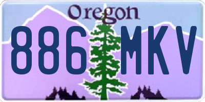 OR license plate 886MKV