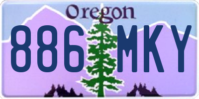 OR license plate 886MKY